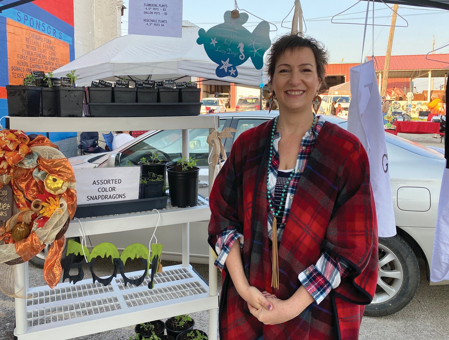 Barbara Jewett brought seedlings and tote bags to the market, and she said she hopes to bring a different variety of plants to purchase at the next market on Nov. 7.